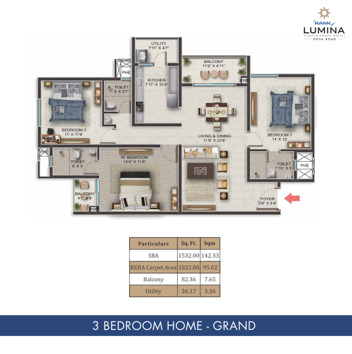 Large 3 BHK Apartment Close to Koramangla